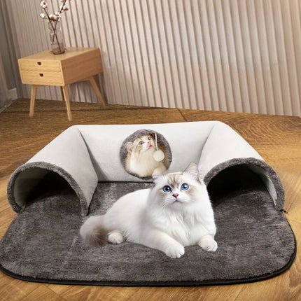 New U-shaped tunnel cat bed with removable and washable cat bed fun cat mat for hide seek suitable for all seasons pet supplies