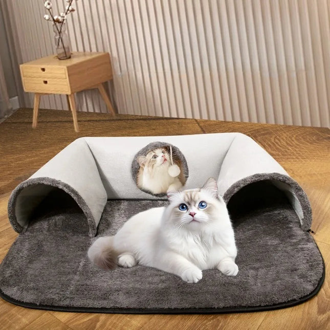 New U-shaped tunnel cat bed with removable and washable cat bed fun cat mat for hide seek suitable for all seasons pet supplies