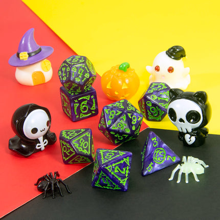 7pcs DND Dice Halloween Theme Dice for Board Game As Holiday Gift Polyhedral Dice D4-D20