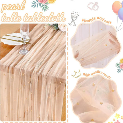 Pearl Tulle Table Runner
