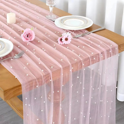 Pearl Tulle Table Runner