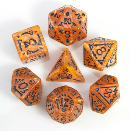 7pcs DND Dice Halloween Theme Dice for Board Game As Holiday Gift Polyhedral Dice D4-D20