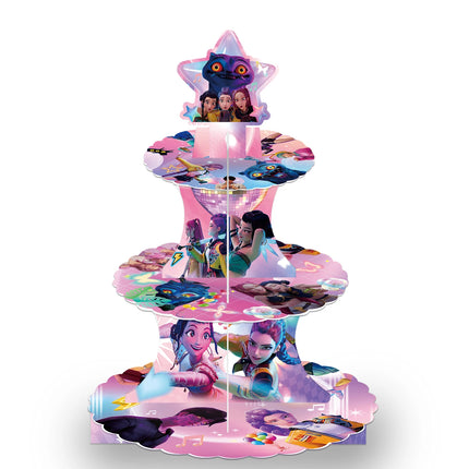 KPOP Kawaii Party Decoration Demon Hunters Cake Rack Three Layer Cake Stand Cartoon Halloween Decorations