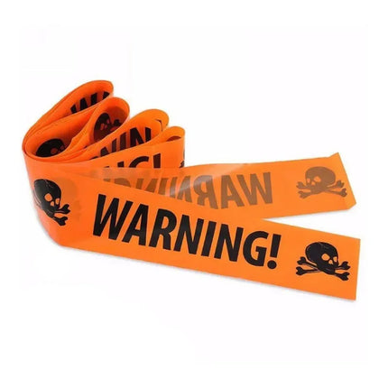 Halloween Danger Tape Yellow Red Barricade Line with Bold Caution Lettering for Horror Party Haunted House Scary Scene Decor