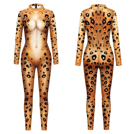 Halloween Animal Jumpsuit Snake Cosplay Costume Tiger Bodysuit Spandex Jumpsuit Party Carnival Stage Performance Dress Up