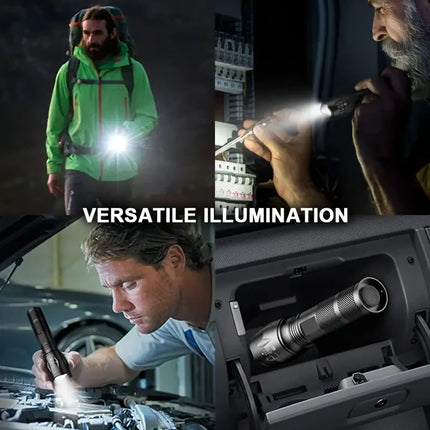 High Power LED Flashlight Zoomable Aluminum Camping Torch Waterproof Uses 3 AAA Batteries Outdoor Activities No Battery