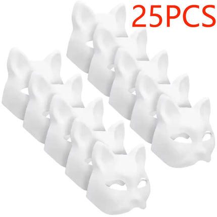 5-50Pcs Cat Fox Mask Halloween Blank Mask Costume for Adults for Holiday Party Role playing accessories