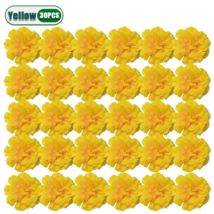 10-100PCS Artificial Marigold and Carnation Flowers for Halloween Day of The Dead Diwali Crafts and Festival Decorations