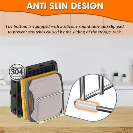 Kitchen Hanging Organizer Rack Chopping Board Stand Cupboard Towel Rags Hanger Cutting Board Pot Cover Holder Storage Shelf
