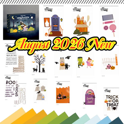 August 2026 New Halloween 13 Days of Crafty Treats Metal Cutting Dies Clear Stamps for DIY Making Card Scrapbook Embossed Paper