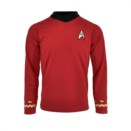 Halloween costume Startrek Cosplay TOS Captain Kirk Gold Shirts Spock Blue Uniforms Red Starfleet Tops for Men's Coat Party Prop
