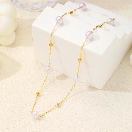 Minimalist Pearl Chain Necklace