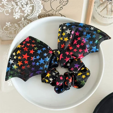 Halloween hair accessories party bat bow large intestine scrunchie cross-border European beauty style personality holiday hair a