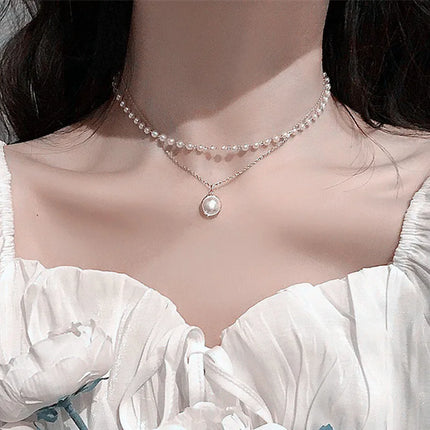 Minimalist Pearl Chain Necklace