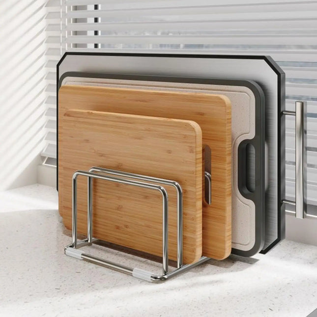 Kitchen Hanging Organizer Rack Chopping Board Stand Cupboard Towel Rags Hanger Cutting Board Pot Cover Holder Storage Shelf