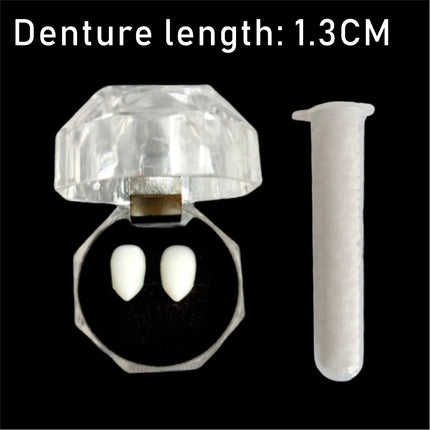 Halloween 1 Pair/4 Pairs Vampire Fangs Fake Teeth Cosplay Props Makeup Party Resin DIY Fangs and Free Adhesive Glue Gift Set