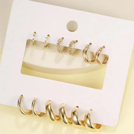 Crystal Hoop Earrings Set