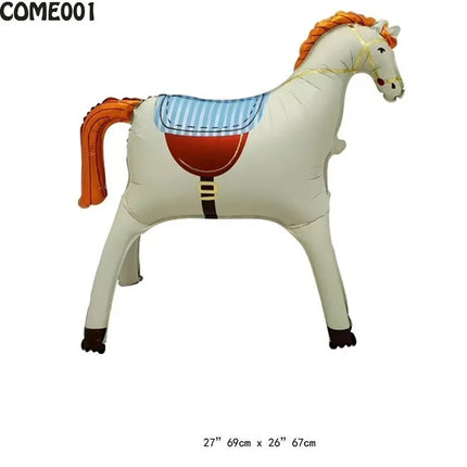 Horse Birthday Party Decoration Aluminum Film Ballons Baby Shower Photo Props Supply Pet Pony Birthday Farm Party Theme Balloons