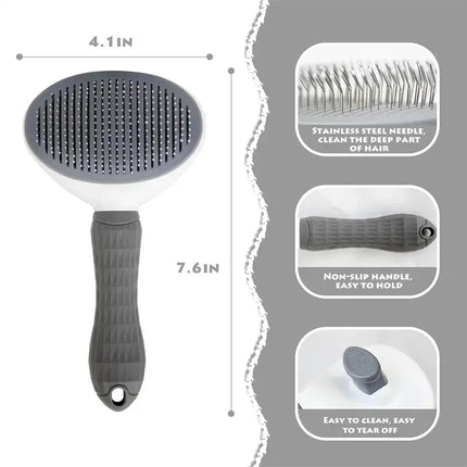 Cleaning Pet Supplies Grooming Brush Dematting Tool Slicker Brush for Dogs and Cats Effortless Hair Remover Comb for Shedding