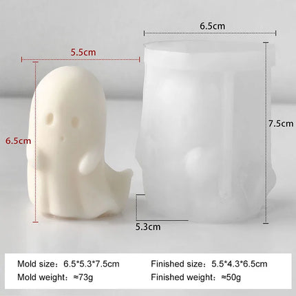 Halloween Mini Ghost Pumpkin Silicone Mold - 3D Stackable Candle Mold for DIY Soap Resin Plaster & Home Decor