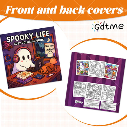 Halloween Spooky Life Coloring Book for Adults and Teen Featuring Adorable Creepy Creatures Painting Gift Art Activity Book