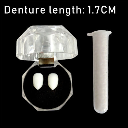 Halloween 1 Pair/4 Pairs Vampire Fangs Fake Teeth Cosplay Props Makeup Party Resin DIY Fangs and Free Adhesive Glue Gift Set
