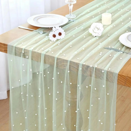Pearl Tulle Table Runner