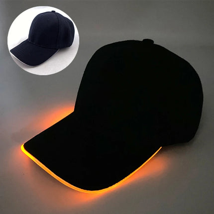 Halloween Adult Hat Led Optical Fibre Cap Baseball Cap NightClub Concert Masquerade Outdoor Fun Event Supplies Rap Summer Hat