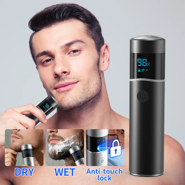 Mini Portable Electric Shaver for Men IPX7 Waterproof Beard Trimmer Razor Travel And Car Use Friendly