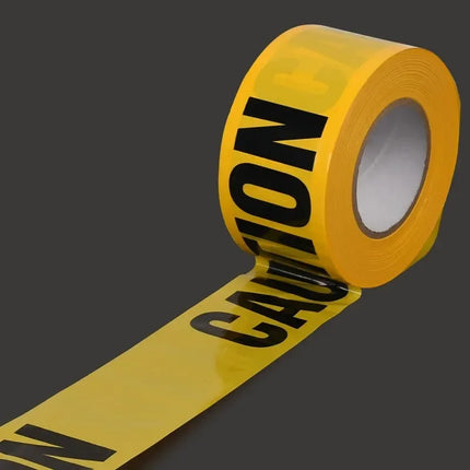 Halloween Danger Tape Yellow Red Barricade Line with Bold Caution Lettering for Horror Party Haunted House Scary Scene Decor