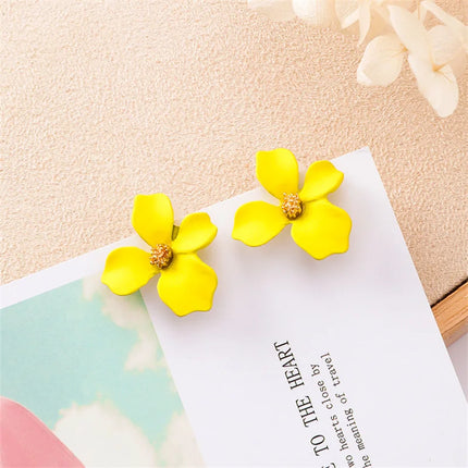 Colorful Metal Dangle Earrings for Women Personality Fashion Drop Earrings Flower Heart Pendants Earrings pendientes mujer