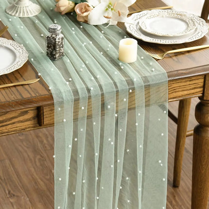 Pearl Tulle Table Runner