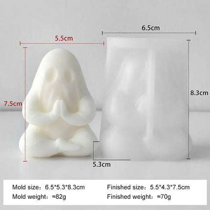 Halloween Mini Ghost Pumpkin Silicone Mold - 3D Stackable Candle Mold for DIY Soap Resin Plaster & Home Decor