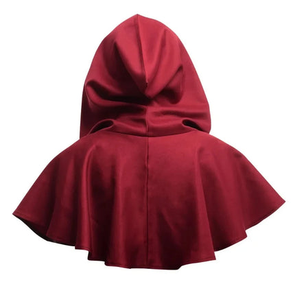 1Pc Halloween Cosplay Death Cape Short Hooded Cloak Wizard Witch Costumes Vampire Devil Wizard Black Cape Cowl Party Accessories