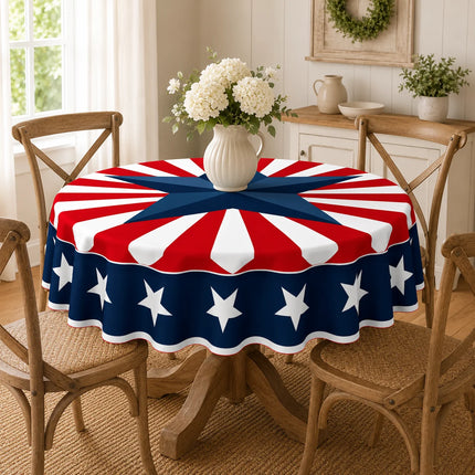 Patriotic Round Tablecloth Cover