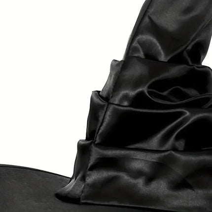 Halloween Witch Hat - Foldable Wizard Cosplay Headgear, Black Devil Cap for Adults Women Men, Party Costume & Decor