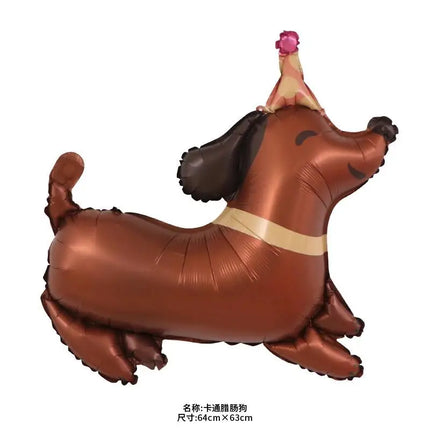 Foil Globos Happy Birthday Balloons Puppy Anime Husky Pug Dachshund Ballon Party Decorations Baby Shower Cute Pet Supplies Kids