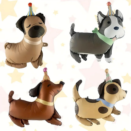 Foil Globos Happy Birthday Balloons Puppy Anime Husky Pug Dachshund Ballon Party Decorations Baby Shower Cute Pet Supplies Kids