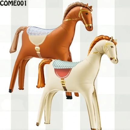 Horse Birthday Party Decoration Aluminum Film Ballons Baby Shower Photo Props Supply Pet Pony Birthday Farm Party Theme Balloons