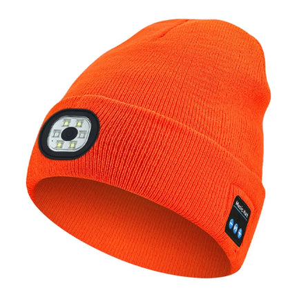 Unique With Light Bluetooth Beanie Hat Removable Headphones Wireless Headphones Speaker Mic Rechargeable LED Light Cap Fishing