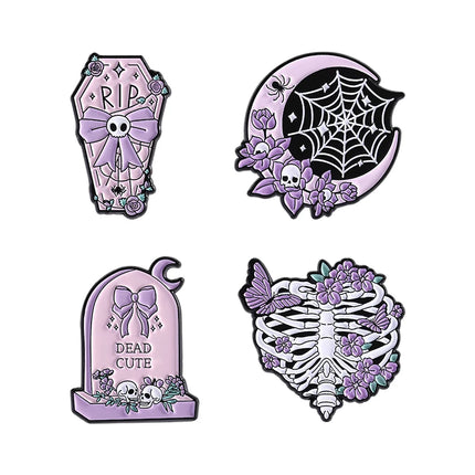 2-5Pcs/Set Punk Halloween Collected Enamel Pins Pumpkin Duck Capybara Skeleton Cat Ghost Brooch Lapel Badge Jewelry Gift Friends