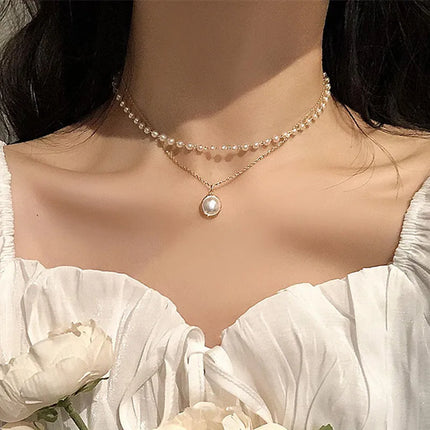 Minimalist Pearl Chain Necklace
