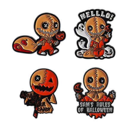 2-5Pcs/Set Punk Halloween Collected Enamel Pins Pumpkin Duck Capybara Skeleton Cat Ghost Brooch Lapel Badge Jewelry Gift Friends