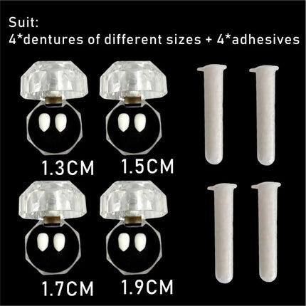 Halloween 1 Pair/4 Pairs Vampire Fangs Fake Teeth Cosplay Props Makeup Party Resin DIY Fangs and Free Adhesive Glue Gift Set