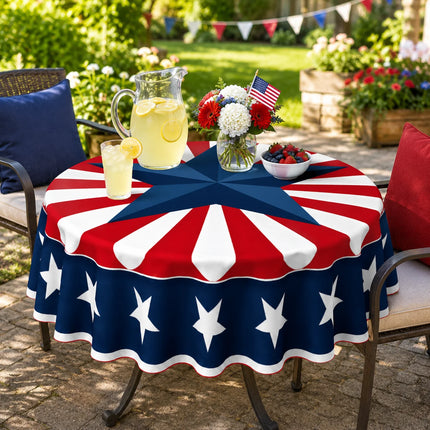 Patriotic Round Tablecloth Cover