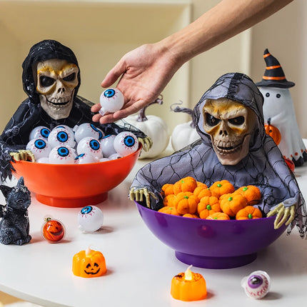 Halloween Decorations Pumpkin Lanterns Desktop Ornaments Glowing Electric Induction Skull Candy Plates Children'S Toys Gifts