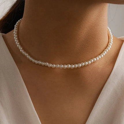 Minimalist Pearl Chain Necklace