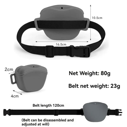 Pet Supplies Silicone Dogs Treat Bag Pet Portable Dog Training Waist Bag Outdoor Feeder Puppy Snack Reward Storage Bag with Belt