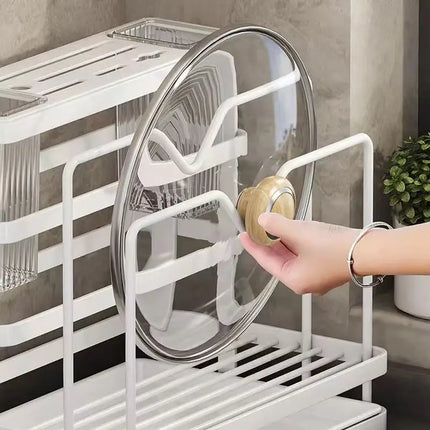 Kitchen Stand Home Utensil Multifunctional Knife Holder Pot Lid Storage Rack Cutlery Holder Counter Cutting Board Rack