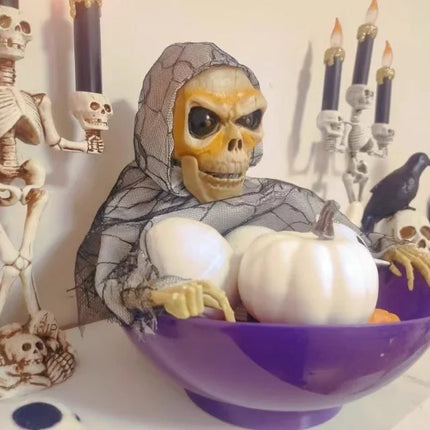 Halloween Decorations Pumpkin Lanterns Desktop Ornaments Glowing Electric Induction Skull Candy Plates Children'S Toys Gifts